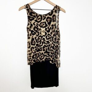 DOE & RAE LEOPARD WOMEN SLEEVELESS BLOUSE SIZE MEDIUM BRAND NEW